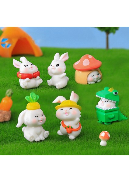 Figürler Minyatür Karikatür Tavşan Mini Peyzaj Süsler Ev Dekorasyon Için Kawaii Hayvan Odası Dekor Masası (Yurt Dışından) modelleri