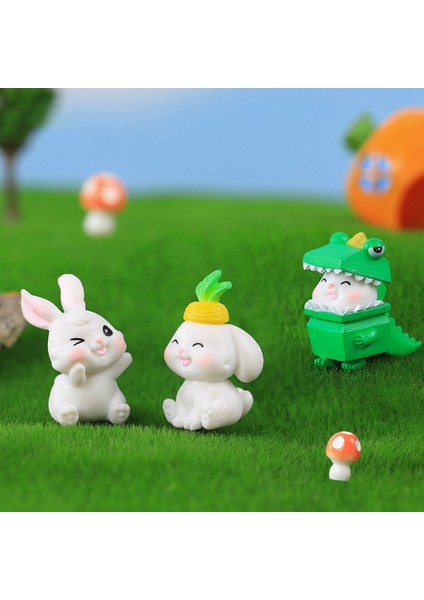 Figürler Minyatür Karikatür Tavşan Mini Peyzaj Süsler Ev Dekorasyon Için Kawaii Hayvan Odası Dekor Masası (Yurt Dışından) indirimleri