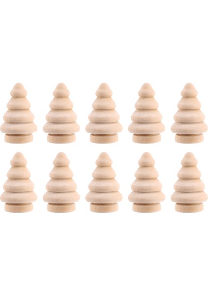 Boş Dıy Ahşap Noel Ağacı Peg Bebekler Parti Kek Toppers 10'lu Paket (Yurt Dışından)