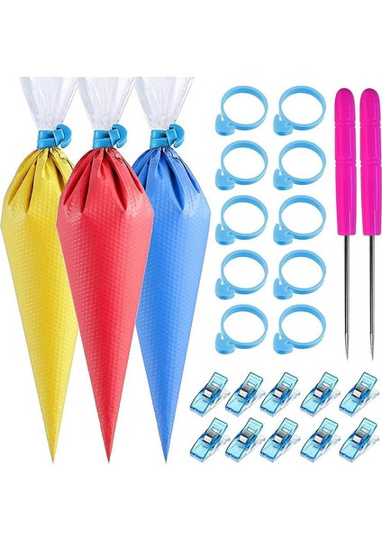 122 Adet Uçsuz Sıkma Torbası - 100 Adet Tek Kullanımlık Sıkma Pasta Torbası, Krema / Dekorasyon - Kek Dekorasyon Araçları (Yurt Dışından)