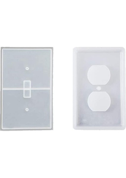 2 Parça Işık Anahtarı Kapağı Reçine Kalıp, Dıy Craft Yapımı Için Anahtar Priz Paneli Silikon Kalıp, Soket Alt (Yurt Dışından)