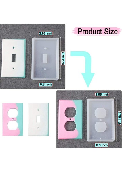 2 Parça Işık Anahtarı Kapağı Reçine Kalıp, Dıy Craft Yapımı Için Anahtar Priz Paneli Silikon Kalıp, Soket Alt (Yurt Dışından) indirimleri