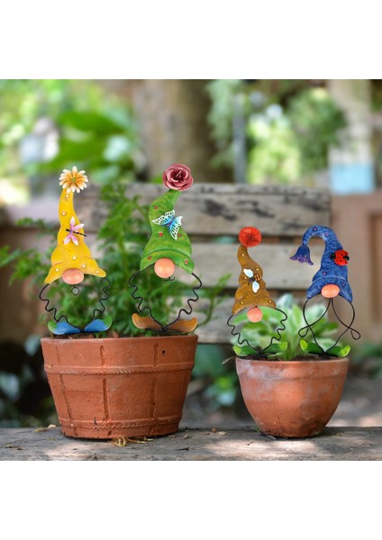 Bahçe Gnome Bahis Dekorasyon Metal Yard Sanat Açık Çim Veranda Yolu Için Heykel Dekor (4 Parça) (Yurt Dışından) indirimleri