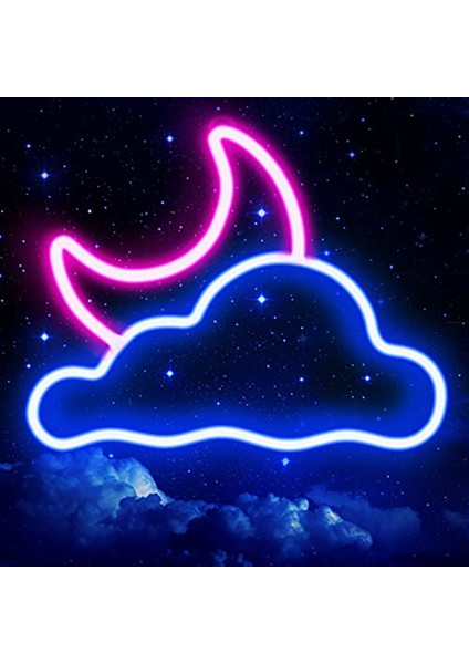 Bulut ve Ay Neon Burcu Duvar Dekor Için USB Powered LED Neon Tabelalar Yatak Odası Düğün Parti Dekorasyon Doğum Günü Hediyesi Için (Yurt Dışından) fiyatları