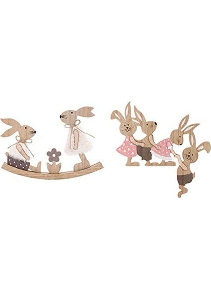 Ahşap Tahterevalli Tavşan Zanaat Masaüstü Süs Ev Dekor Bunny Kapı Çerçevesi Kolye Ev Ürünleri Noel Paskalya Için (Yurt Dışından) modelleri