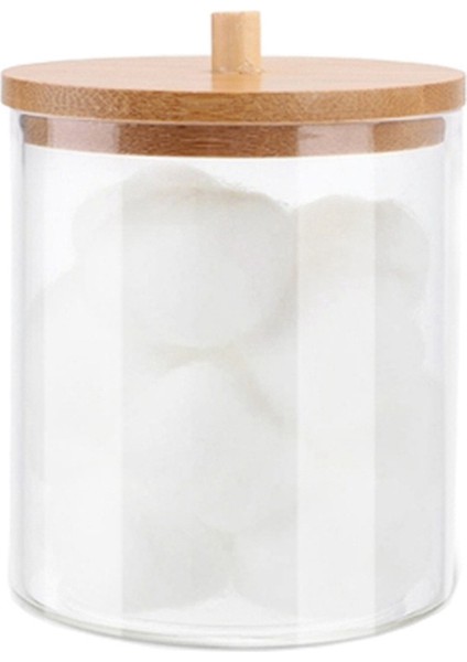 Bambu Kapaklı Pamuklu Çubuk Saklama Kutusu Banyo Kabı, Pamuk Topu/çubuk Dispenseri, Kavanoz Saklama Kutusu (Yurt Dışından) indirimleri