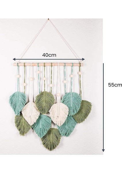 Tüy Duvar Asılı Boho Duvar Dekoru, El Yapımı Iplik Dokuma Duvar Sanatı Yaprak Goblen Kreş Yatak Odası Oturma Odası Için (Yurt Dışından) indirimleri