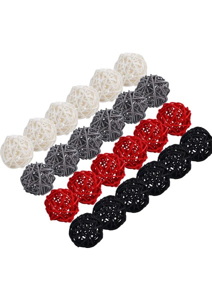 2 Inç Rattan Topları Dekoratif Ev Dekor Için Dıy Dolgu Süs Düğün Masa Dekorasyonu (Siyah, Gri, Kırmızı, Beyaz) (Yurt Dışından) modelleri