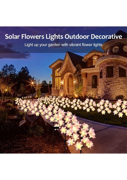 Güneş Işıkları Bahçe Süsleri Dış Mekan Çiçek Bahçe Işıkları Şeftali Çiçeği Peyzaj Aydınlatma Veranda Için Yol Hissesi (Yurt Dışından) fiyatları