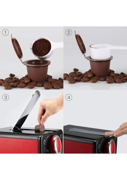 3 Adet Doldurulabilir Yeniden Kullanılabilir Espresso Kapsülü Kahve Makinesi Için Yeniden Kullanılabilir Kapsül Dolum Boş Kapsül (Yurt Dışından)