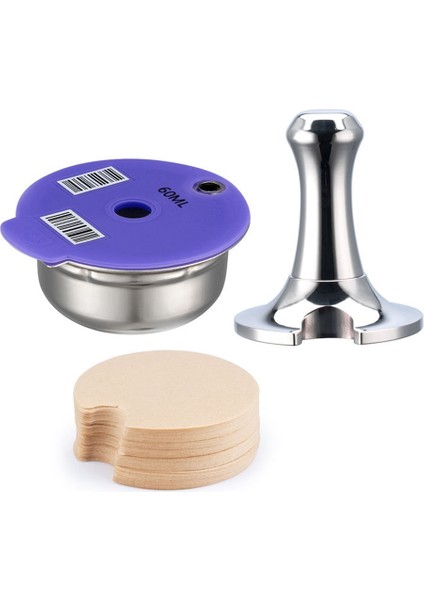 Makine Kahve Kapsülü Pod Doldurulabilir Filtre Pod + Presleme Tozu Çekiç + Filtre Kağıdı 60ML Için (Yurt Dışından) indirimleri