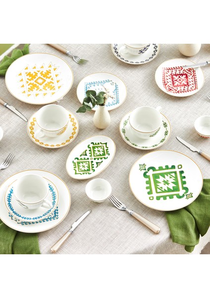 Forever Bone Kilim 26 Parça 6 Kişilik Kahvaltı Takımı