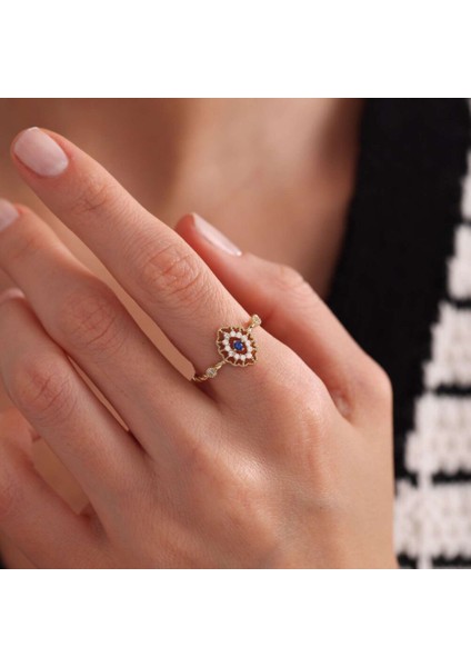 Altın Vintage Yüzük Sapphire