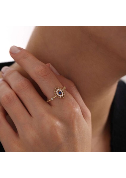 Altın Vintage Yüzük Sapphire modelleri