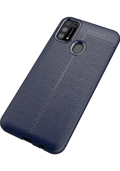 Samsung Galaxy M31 Kılıf Focus Derili Silikon - Lacivert 277097