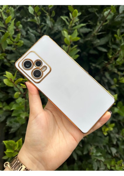 Vip Case Xiaomi Redmi Note 12 Pro (5g) Gold Kenarlı Parlak Kamera Korumalı Bark Kılıf