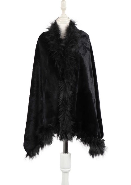 Siyah Kürklü Omuz Şalı