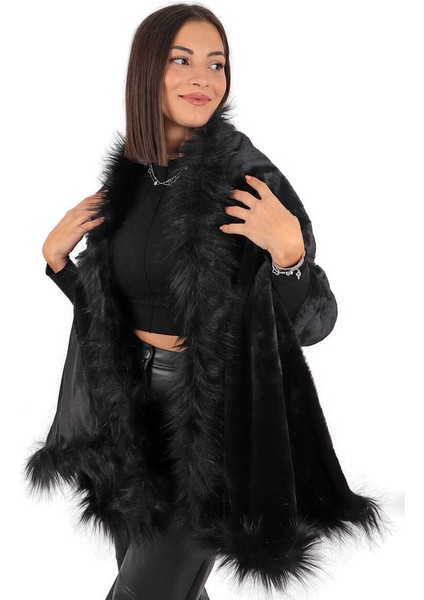 Siyah Kürklü Omuz Şalı fiyatları