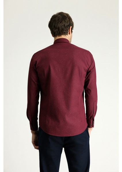 Uzun Kol Slim Fit Baskılı Pamuk Gömlek fırsatları