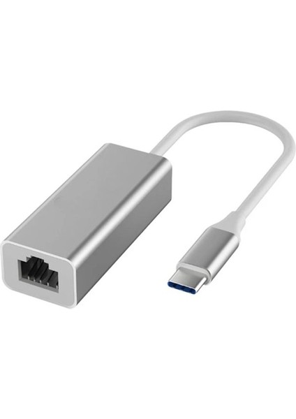 Gigabit Type-C To Ethernet RJ45 Çevirici Kablolu Internet Dönüştürücü 1000MBPS Macbook Ile Uyumlu Notebook Ile Uyumlu Alüminyum Kasa Tak Çalıştır Usb-C To Lan Adaptörü RJ45 Tip-C ZR117