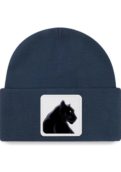 V1 Akrilik Panter - 1 Kod Logolu Unisex Indigo Bere (Beanie)