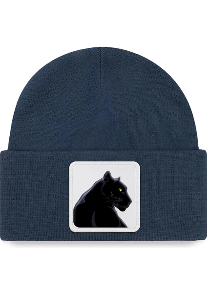 Black Börk V1 Akrilik Panter - 1 Kod Logolu Unisex Indigo Bere (Beanie)