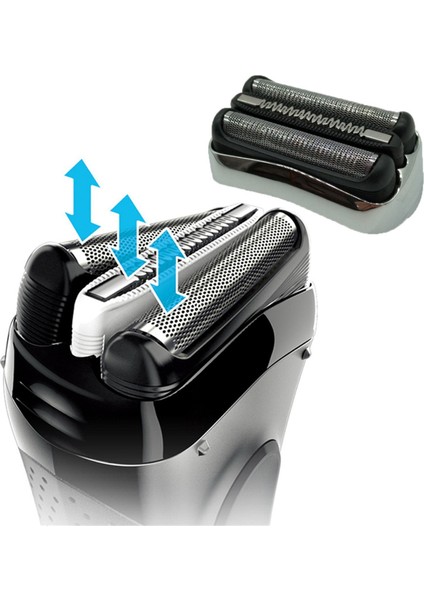 2x Yedek Elektrikli Tıraş Makinesi Başlığı Braun 21S 3 Serisi 300S 301S 310S 320S 330S 340S 360S 380S 3000S Tıraş Makinesi Parçaları (Yurt Dışından) modelleri