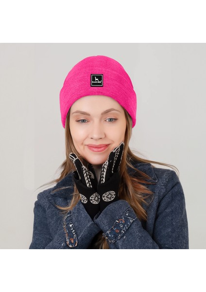 Kışlık Bere Şapka Düz Logolu Yumuşak Triko Basic Akrilik Beanie