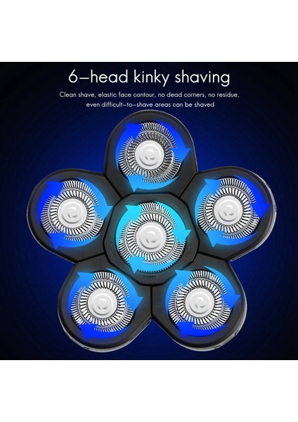 4x Erkek Elektrikli Tıraş Makinesi Kafaları Elektrikli Tıraş Bıçağı Yedek Kafa 6 Bıçak Kafa Tıraş Makinesi Yedek Kel Siyah (Yurt Dışından)