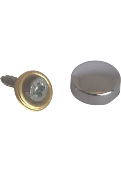 10 Adet Vida Kapatıcı Kapağı 20 mm Metal Vida Tapası Tıpası Dekoratif Vida Gizleyici Krom