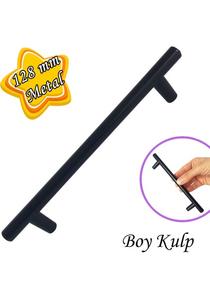 Boy Kulp Siyah 128 mm Kulp Mobilya Mutfak Dolabı Çekmece Dolap Kapak Kulpu Kulbu Metal Kulpları