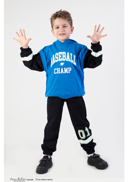 Harika Kids Erkek Çocuk Baseball Baskılı Örme Basic Eşofman Takımı