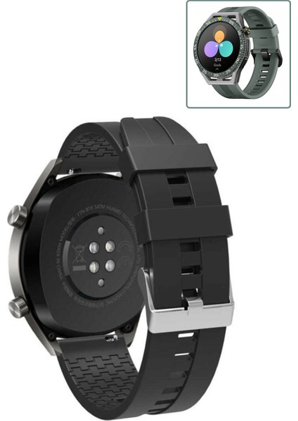 Huawei Watch Gt3 Se Akıllı Saat Uyumlu Kordon Oyuk Desenli Tokalı Silikon Kayış