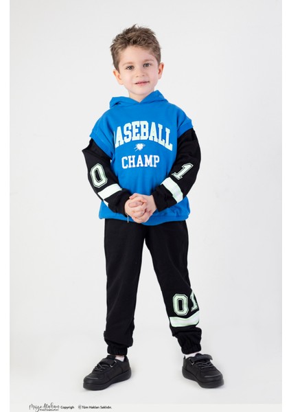 Erkek Çocuk Baseball Baskılı Örme Basic Eşofman Takımı modelleri