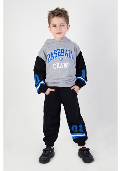 Erkek Çocuk Baseball Baskılı Örme Basic Eşofman Takımı