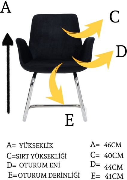 Krom Metal Ayaklı Pescado Sandalye Misafir Koltuğu Bekleme Koltuğu indirimleri
