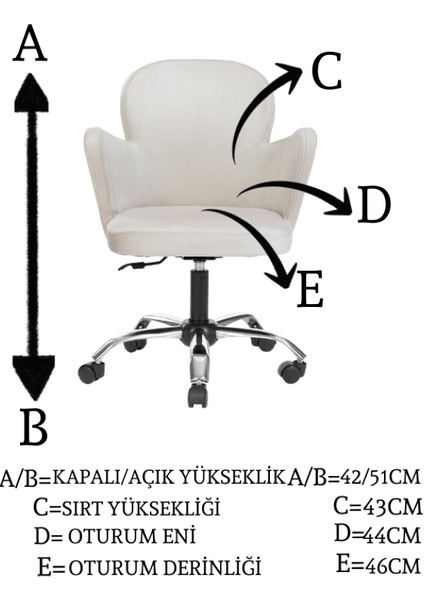 Krom Metal Ayaklı Ofis Çocuk Odası Çalışma Sandalyesi (Ayarlanabilir) Kelebek indirimleri