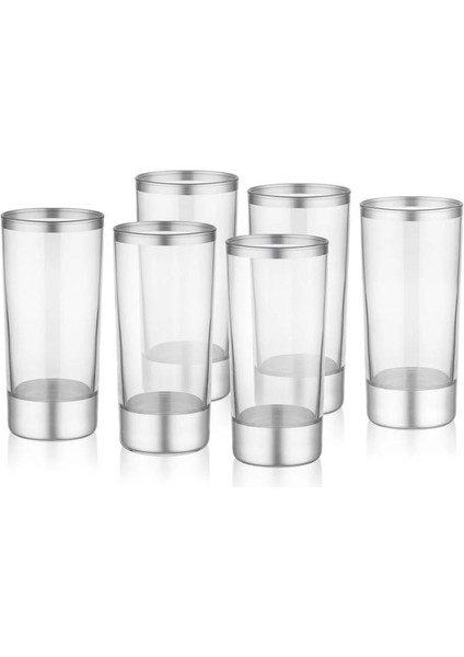 Rakı Bardağı Glam 6'lı Set Gümüş