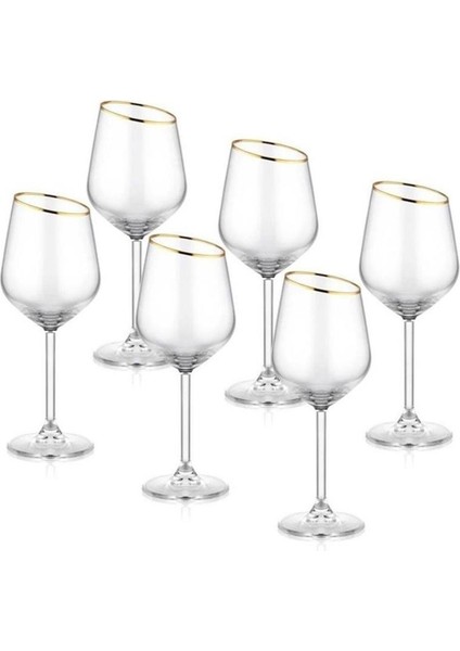 Şarap Kadehi Gina 6'lı Set Altın