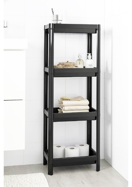 Vesken 4 Katlı Düzenleyici Banyo Rafı Şampuan Havluluk Deterjanlık Mutfak Rafı Sebzelik Sepet Organizer