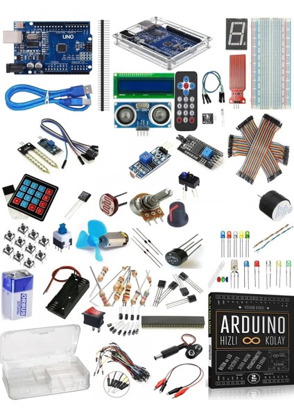 Arduino Uno R3 Full Başlangıç Seti 84 Parça 274 Adet Kitap Hediyeli