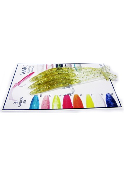 3 Adetli Raglou Set Silikon Yem -Simli Bej 8.5cm