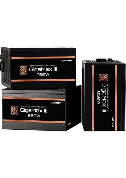 ZM750-GV3 (GigaMaxIII 750W) +80 Plus Bronze Gen5 Yüksek koruma Devre Tasarımı Güç Kaynağı