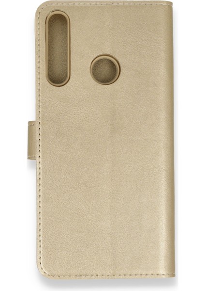 Huawei P40 Lite E Kılıf Trend S Plus Kapaklı Kılıf - Gold