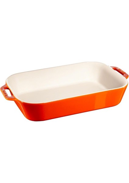 Seramik Fırın Kabı Turuncu 27*20Cm