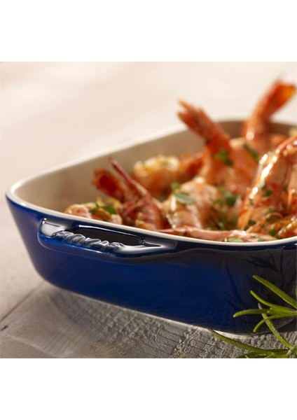 Seramik Fırın Kabı Koyu Mavi 34*24Cm fiyatları