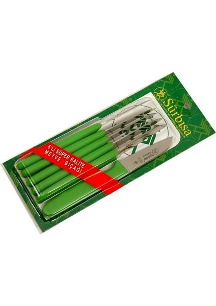 Sürmene 61007 Meyve Bıçağı (6 'lı Set) Yeşil