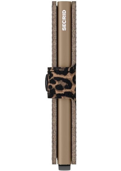 Miniwallet Leo Beige - Leopar Desenli Orjinal Avrupa Derisi Cüzdan