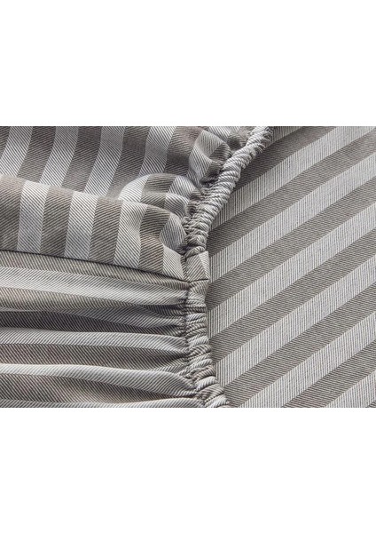 Classy Stripe Twill Tek Kişilik Lastikli Çarşaf Antrasit modelleri