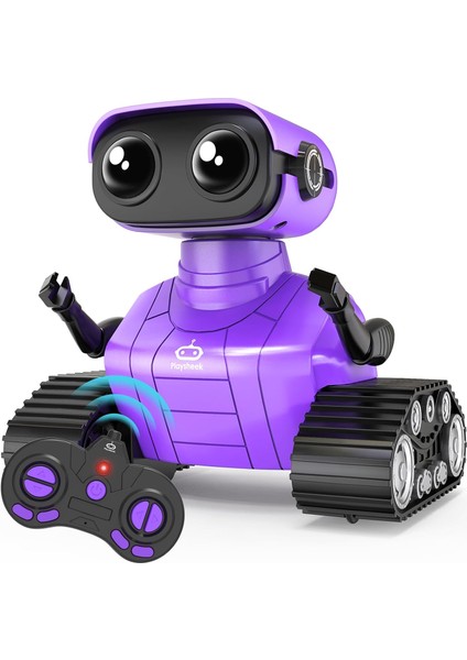 Uzaktan Kumandalı Robot Oyuncak Şarj Edilebilir Emo Robot - Mor